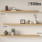 Fun Memories 67 Inch Fireplace Mantel Shelf, Deep Floating Shelves - Image 3