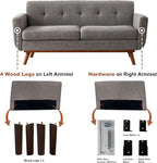 Kingfun 65.2" W Loveseat Sofa, Mid Century Modern Decor Love Seat Couches - Image 6