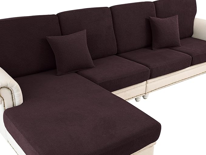 LA MEACK Couch Cushion Covers for Sectional Sofa L Shape Washable Separate Seat by LA+MEACK