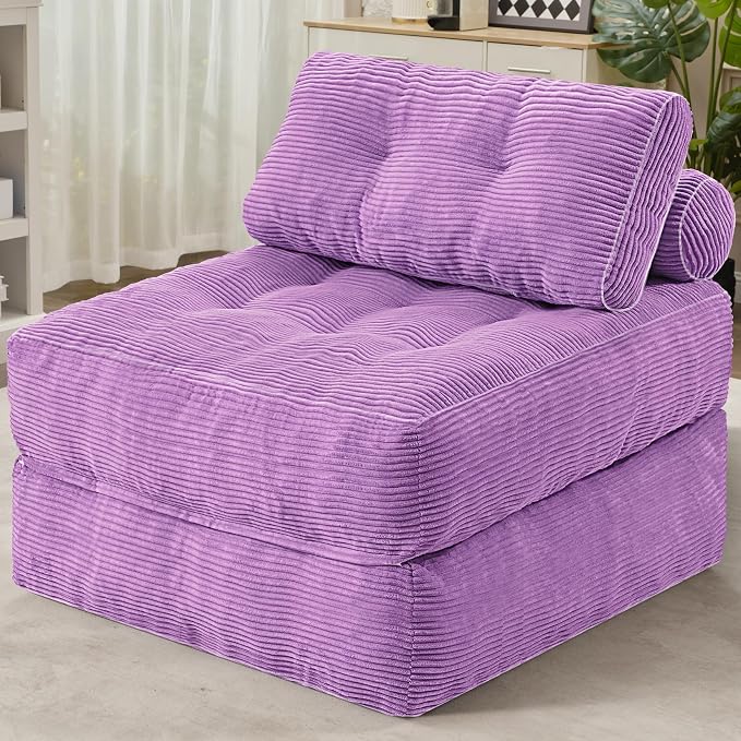 HABUTWAY Folding Sofa Bed, Convertible Sleeper Chair Bed w/Dual-Pillow & Handle by HABUTWAYMakeYourLifeComfortable