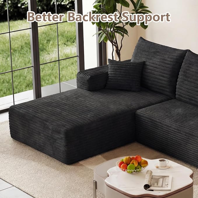 95" Cloud Sectional Couch U-Shaped Chaise - Image 8