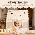 Kids Play Tent Indoor: with Mat, Tassel Garland, Star Lights - Image 7