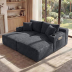 125 Inch Modular Sectional Sofa, Cloud Couch Oversized U Shaped Corduroy Sofa - Image 7