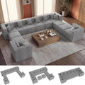 MONVANE Modular Sectional Sofa, Oversized 12 Seat Convertible U Shaped Couch by MONVANE