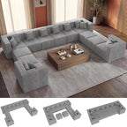MONVANE Modular Sectional Sofa, Oversized 12 Seat Convertible U Shaped Couch by MONVANE