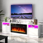 oneinmil 80” TV Stand with 36” Electric Fireplace, Large Modern Media - Image 3