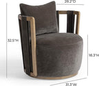 First of a Kind Swivel Chair in Chocolate Brown Plywood - Image 2