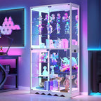 Large Display Cabinet with Glass Doors, 8-Tier RGB Curio Cabinet with Smart - Image 8