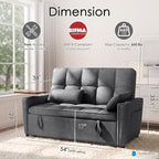 54'' Sleeper Sofa Bed, Convertible Pull Out Couch Futon - Image 2