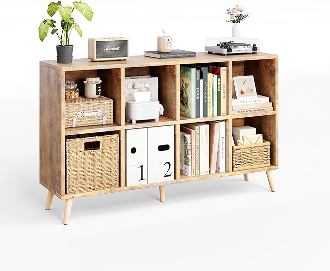 8-Cube Bookshelf 2 Tier Retro Bookcase by Flrrtenv