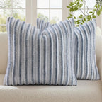 decorUhome Fall Faux Fur Throw Pillow Covers 26x26 Set of 2 Grey White | by decorUhome