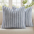decorUhome Fall Faux Fur Throw Pillow Covers 24x24 Set of 2 Grey White | by decorUhome