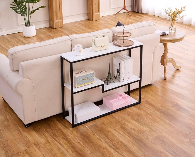 loglus Console Table for Entryway, Faux Marble MDF Sofa Table - Image 7