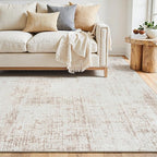 4x6 Washable Area Rug for Living Room Bedroom: Non-Slip Modern Beige White | - Image 2