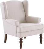 HUIMO Living Room Chair Upholstered High Back Armchair Retro Printed Wingback - Image 5