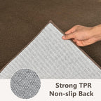 2x8 Beige Brown Solid Runner Rug Washable Non-Slip - Image 5