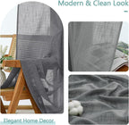 Chyhomenyc Charcoal Grey Semi Sheer Curtains 84 Inches Long 2 Panels Set - Image 8