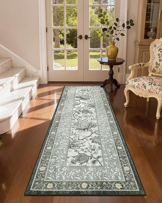 GarveeHome Sage Green 2.5 x 8 Washable Kitchen Runner Rugs Non Slip Provence - Image 7