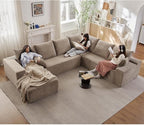 Cloud Sectional Couch with L-Shape Chaise, Upholstered Corduroy Couches - Image 3