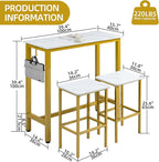 Finnhomy Bar Table Set, 39.3" Pub Table High Top Table, Rectangular Bar Height - Image 5
