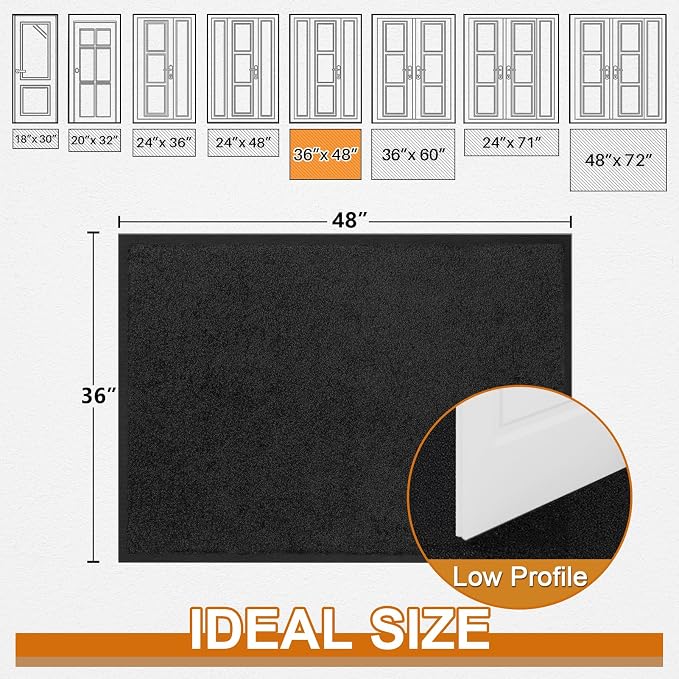 Super Absorbent Front Door Mat, Non-Slip Washable Indoor Doormats, Low Profile - Image 3