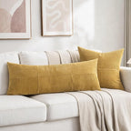Fancy Homi Set of 2 Mustard Yellow Boho Long Lumbar Body Decorative Throw - Image 5