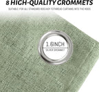 Yakamok 84 Inch Light Sage Green Linen Texture Curtains - Image 4