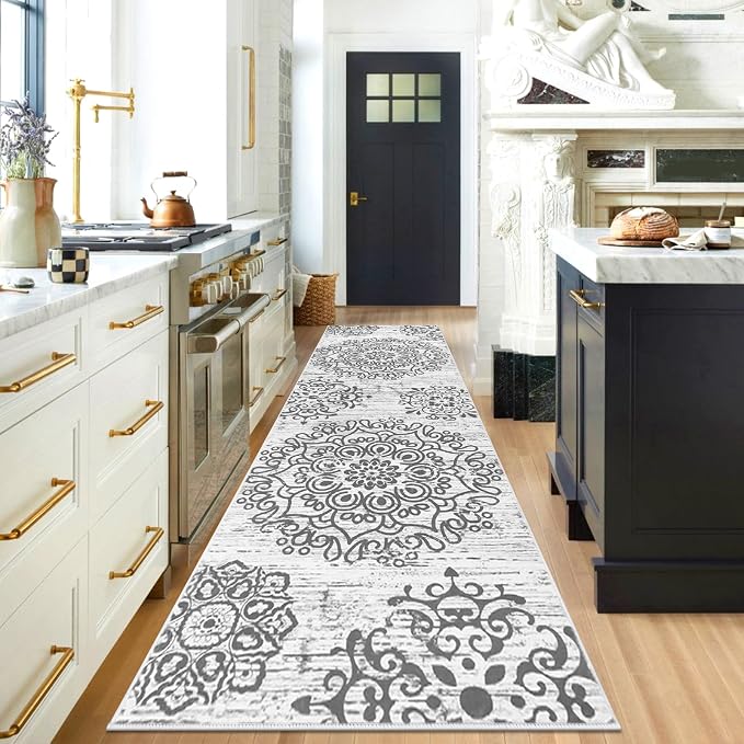 HEBE Hallway Runner Rug 3'x10', Washable Non Slip Kitchen Rug Runner | Soft - Image 9