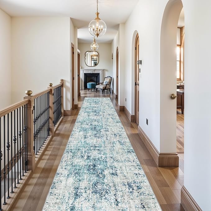 3x15 Long Hallway Runner Rug Non-Slip Washable Rugs Ocean Mist | Super Soft - Image 2