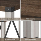 Treocho Farmhouse End Table Set of 2, Rustic Vintage Nightstand Side Table - Image 4