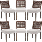 LZAREAL Farmhouse Dining Chairs Set of 6 Linen Fabric Upholstered Accent Side by LZAREALBetterRoomForRealLiving