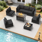 LOUVIXA 8 Piece Outdoor Patio Furniture Set, Outdoor Sectional Sofa - Image 3
