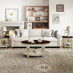 LKTART Oval Coffee Tables Set of 3, Vintage Wood Coffee Table - Image 2