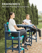 SERWALL Balcony Adirondack Chairs and Table 3 Pieces Set, Adirondack Bar Height - Image 6
