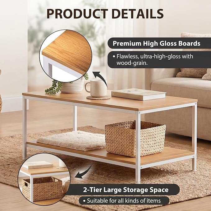 ZenStyle Industrial Coffee Table - Image 6