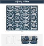 Washable Rugs 8x10 Area Rug for Living Room, Dining Room- Tree Blue | Ultra - Image 2
