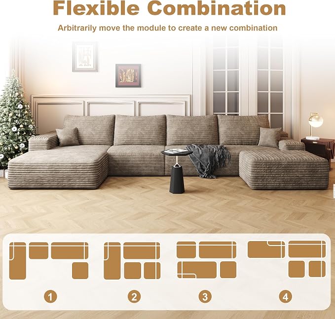 AUGOP 136" Sectional Couches for Living Room Modern Modular Sofa - Image 7