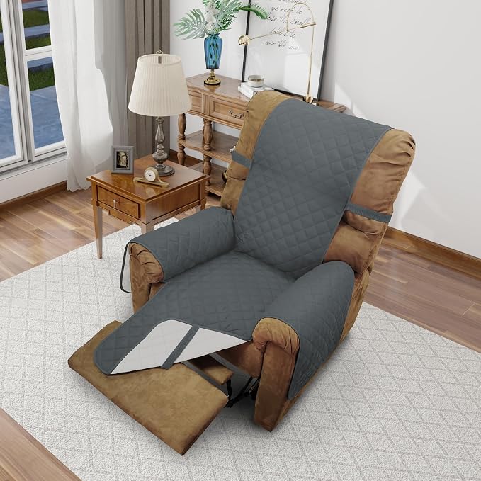 Reversible Chair Covers for Recliner Oversized, Dark Blue | Recliner Oversized by LuxshareHome