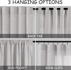 Grey Linen Back Tab Curtains 84 Inch Length - Image 3