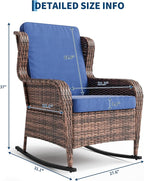 Garvee Outdoor Wicker Rocking Chair, 1 Piece Outdoor Rocking Chair, All Weather - Image 2