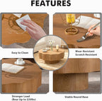 31.5'' Farmhouse Coffee Table Petal-Like, Wood Coffee Center Table Mid Century - Image 5