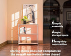 32-Inch 2-Tier Metal Bookcase, Open Shelf Storage Organizer - Image 4