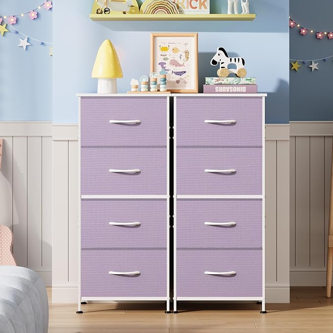 WLIVE Dresser with 4 Drawers, Storage Tower, Organizer Unit, Fabric Dresser - Image 2