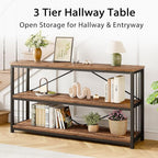 LVB Industrial Console Entryway Table, Metal Wood Rustic Sofa Table - Image 7