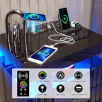 HNEBC LED Nightstand, Smart Bedside Table has Auto Sensor, High Gloss Night - Image 5