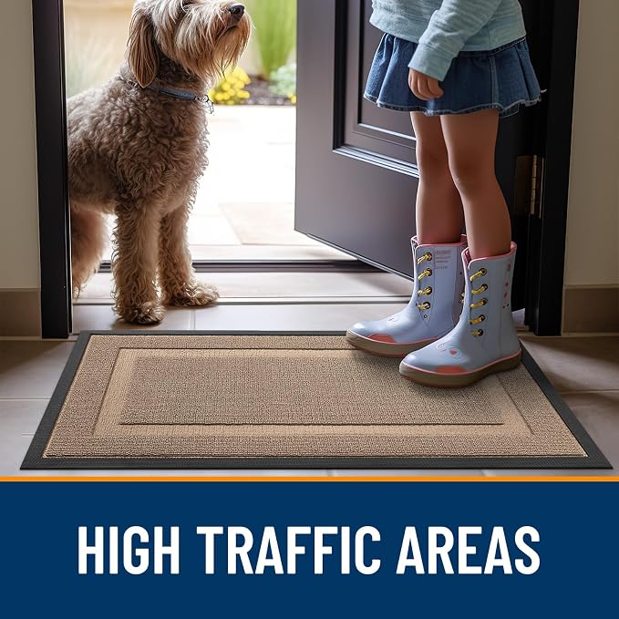 OLANLY Front Door Mat Outside 71x23, All-Season Heavy-Duty Rubber Doormat | - Image 6