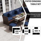 KIGOTY 7 Piece Patio Furniture Set, Outdoor PE Wicker Rattan Outdoor Dining Set - Image 5