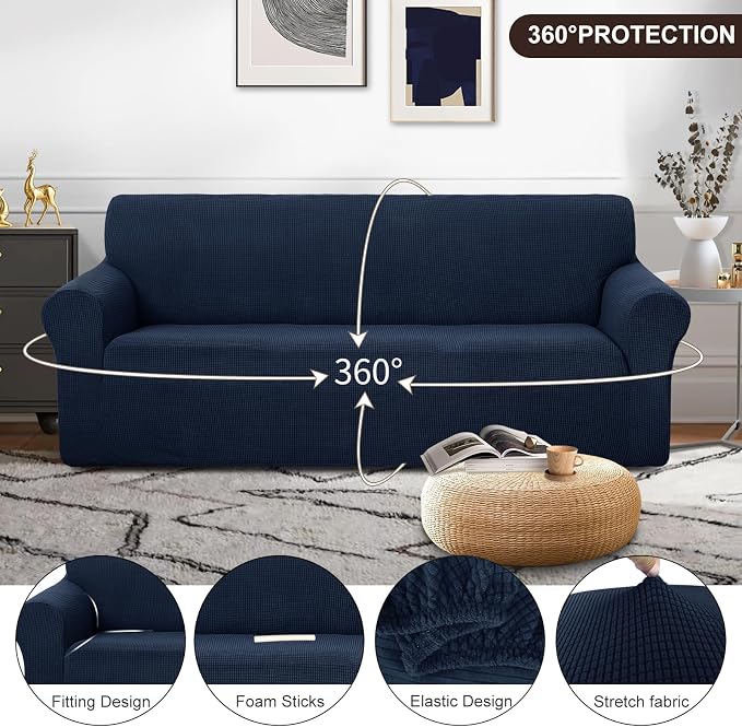 U-NICE HOME Oversized Stretch Couch Cover Slipcover, 1-Piece Sofa cover - Image 3