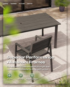67" Rectangle HDPS Patio Dining Table, Aluminum Outdoor Patio Dining Table - Image 4