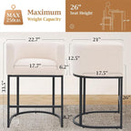 ClinQ 26" H Counter Height Bar Stools Set of 4, Modern Barrel Counter Stools - Image 2
